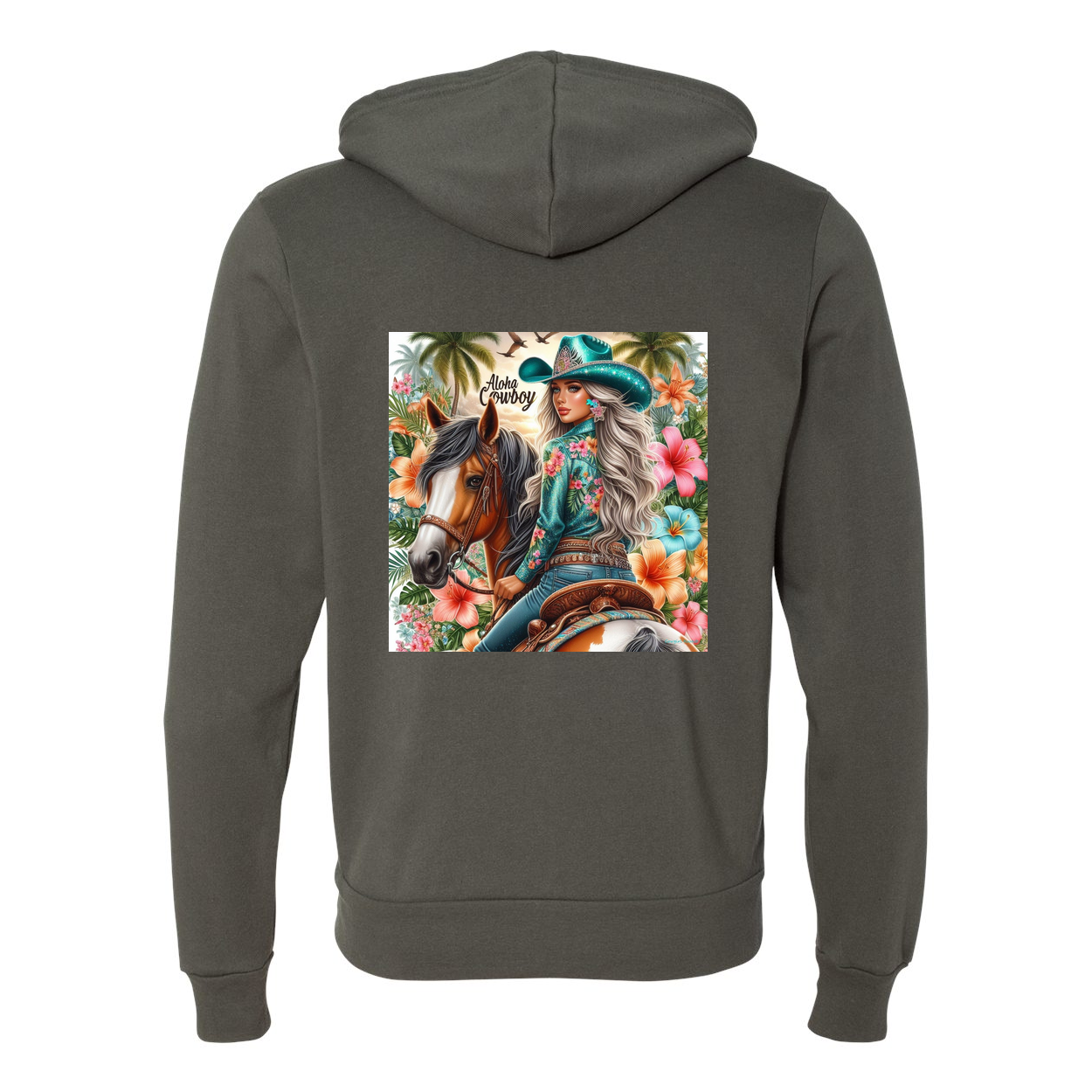 Aloha Cowboy Zip-Up Front Pocket Hoodies