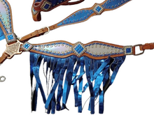 Load image into Gallery viewer, The Duke Double Fringe Headstall and Breast Collar Wither Strap
