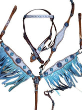Load image into Gallery viewer, Tilly Horse Headstall and Breast Collar Set Fringe Wither Strap

