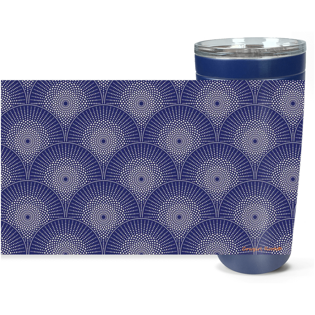 Cowgirl Roots™Medallion Blue Tumbler 20oz Stainless Steel Insulated Hot and Cold Travel Mugs