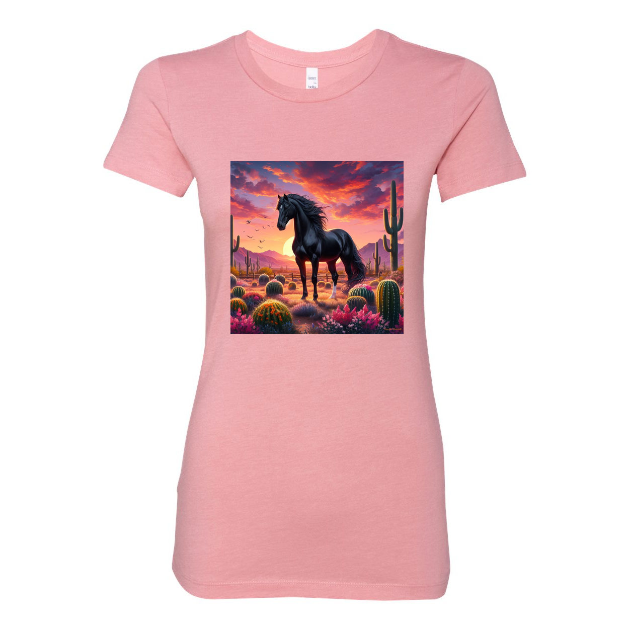 Black Stallion Desert Sunset Horse Favorite T Shirts