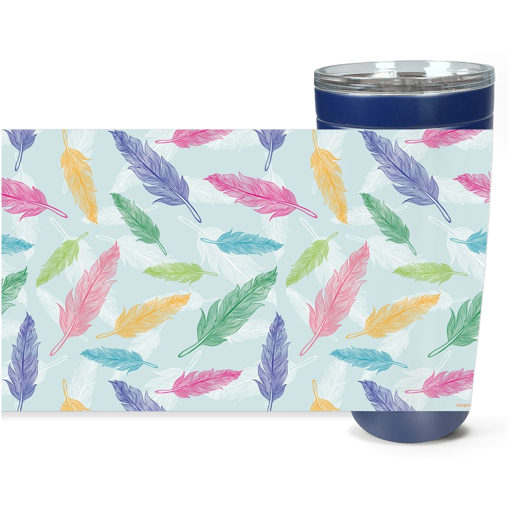 Cowgirl Roots™ Spring Feathers Tumbler 20oz Stainless Steel Insulated Hot and Cold Travel Mugs