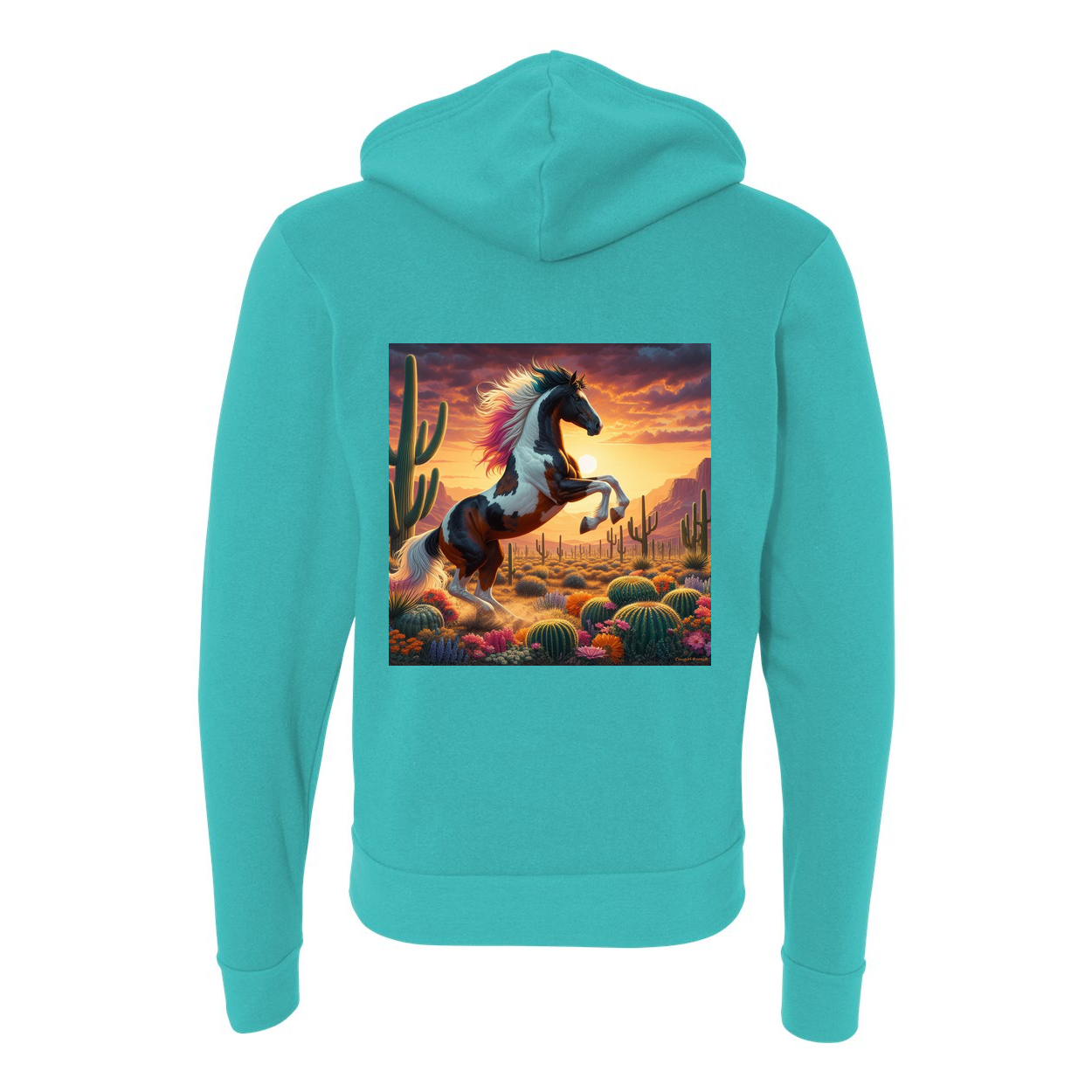 Painted Desert Paint Horse Zip-Up Front Pocket Sweatshirts