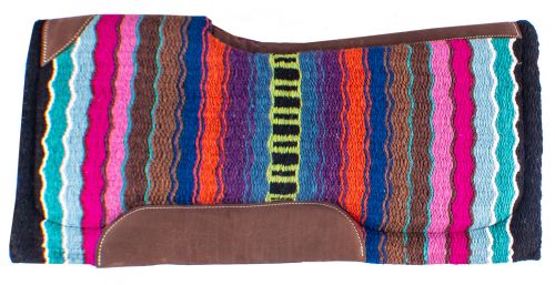 34" x 36" x 3/4" Serape Style Stripes Memory Felt Bottom Saddle Pad