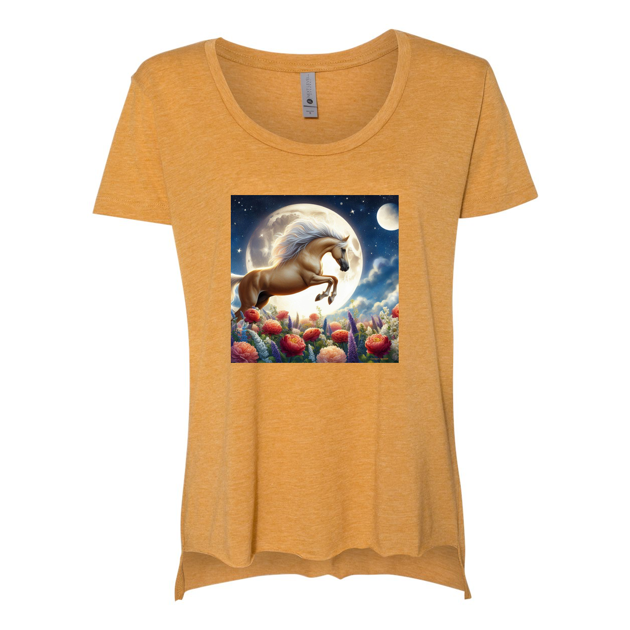 Palomino Moonshine Horse Scoop Neck T Shirts