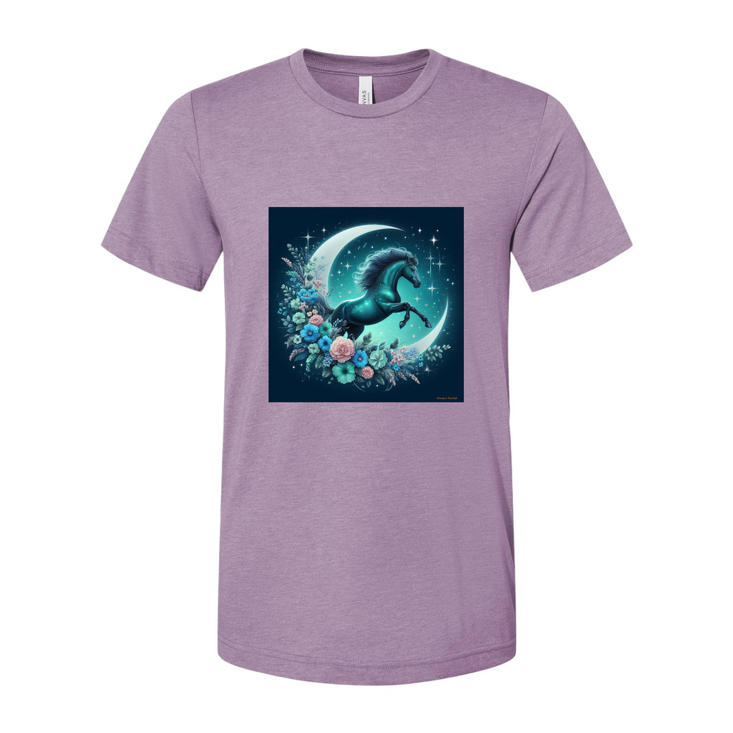 Moon Flowers Turquoise Horse T Shirts