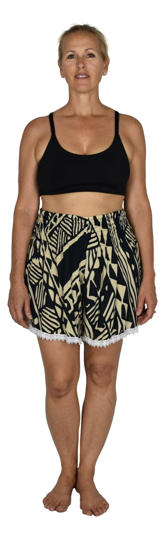 Hawaiian Tribal Lace Trim Shorts