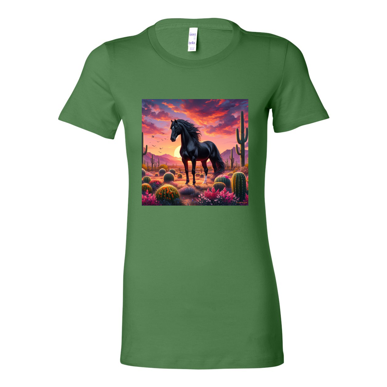 Black Stallion Desert Sunset Horse Favorite T Shirts