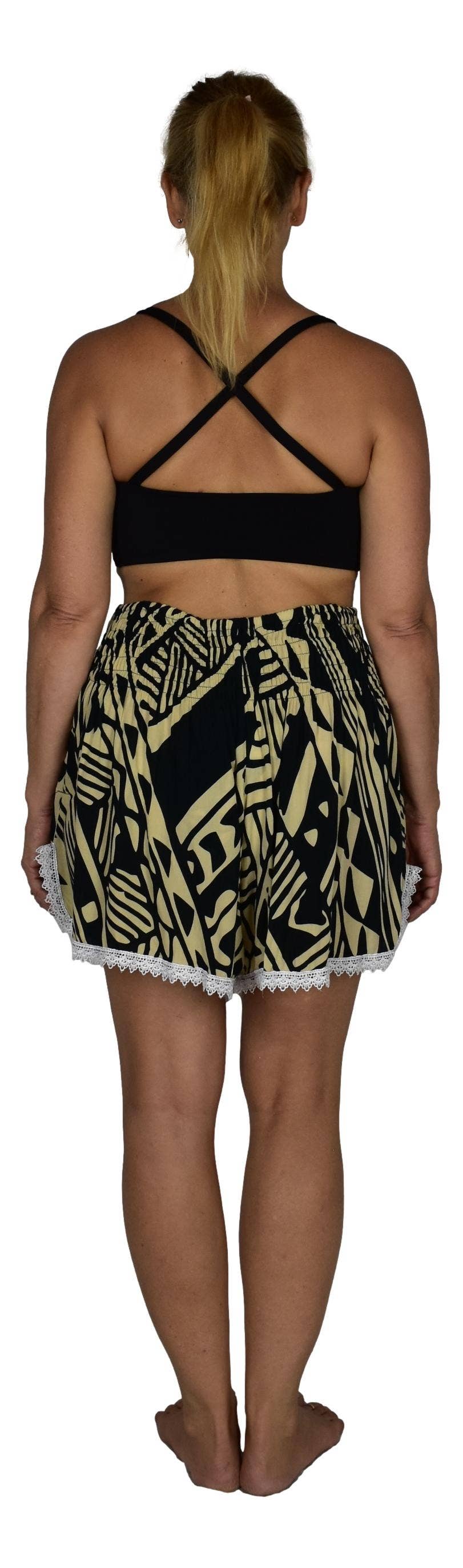 Hawaiian Tribal Lace Trim Shorts