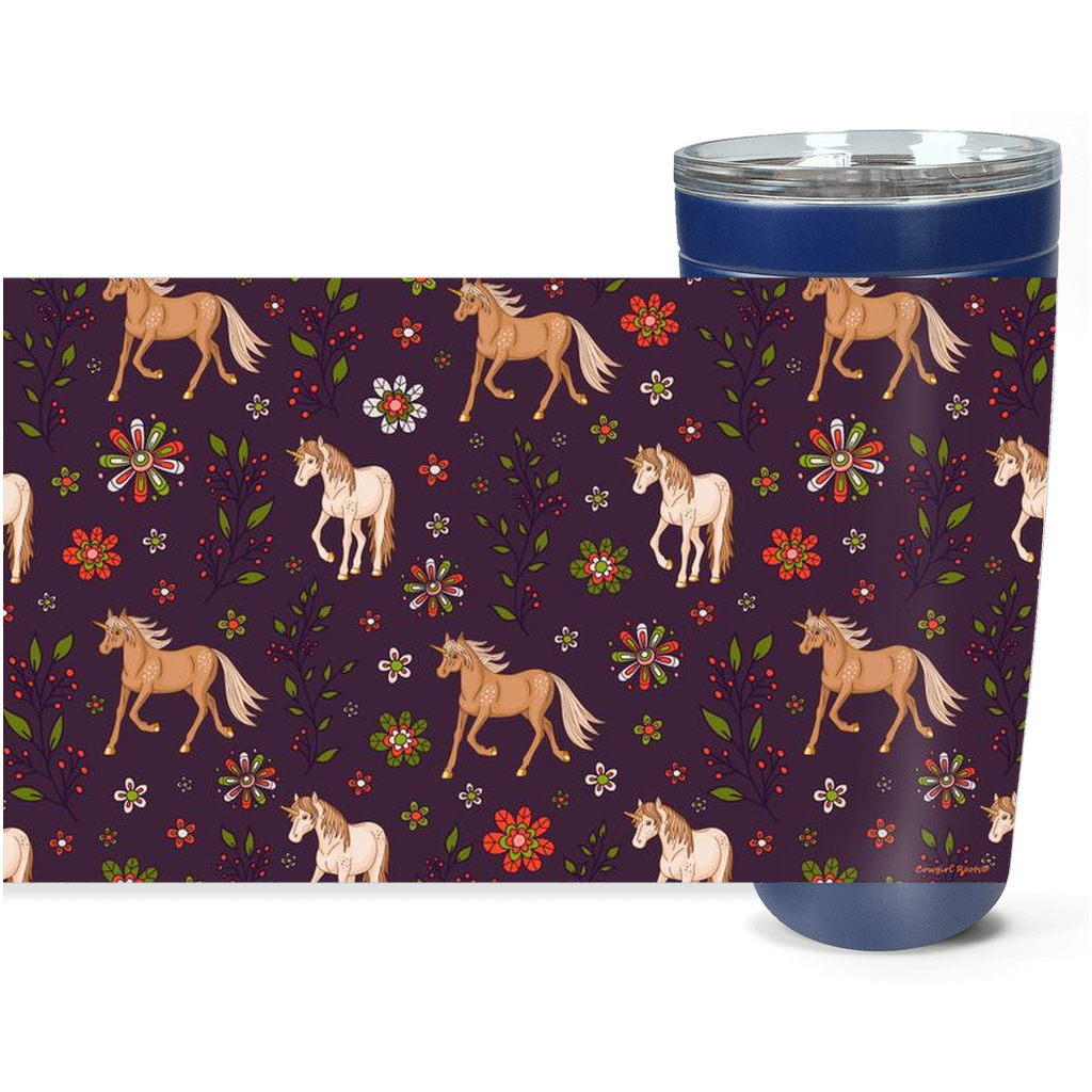 Cowgirl Roots™ Horse Blossoms Tumbler 20oz Stainless Steel Insulated Hot and Cold Travel Mugs