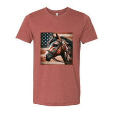 Load image into Gallery viewer, Freedom Horse American Flag T Shirts
