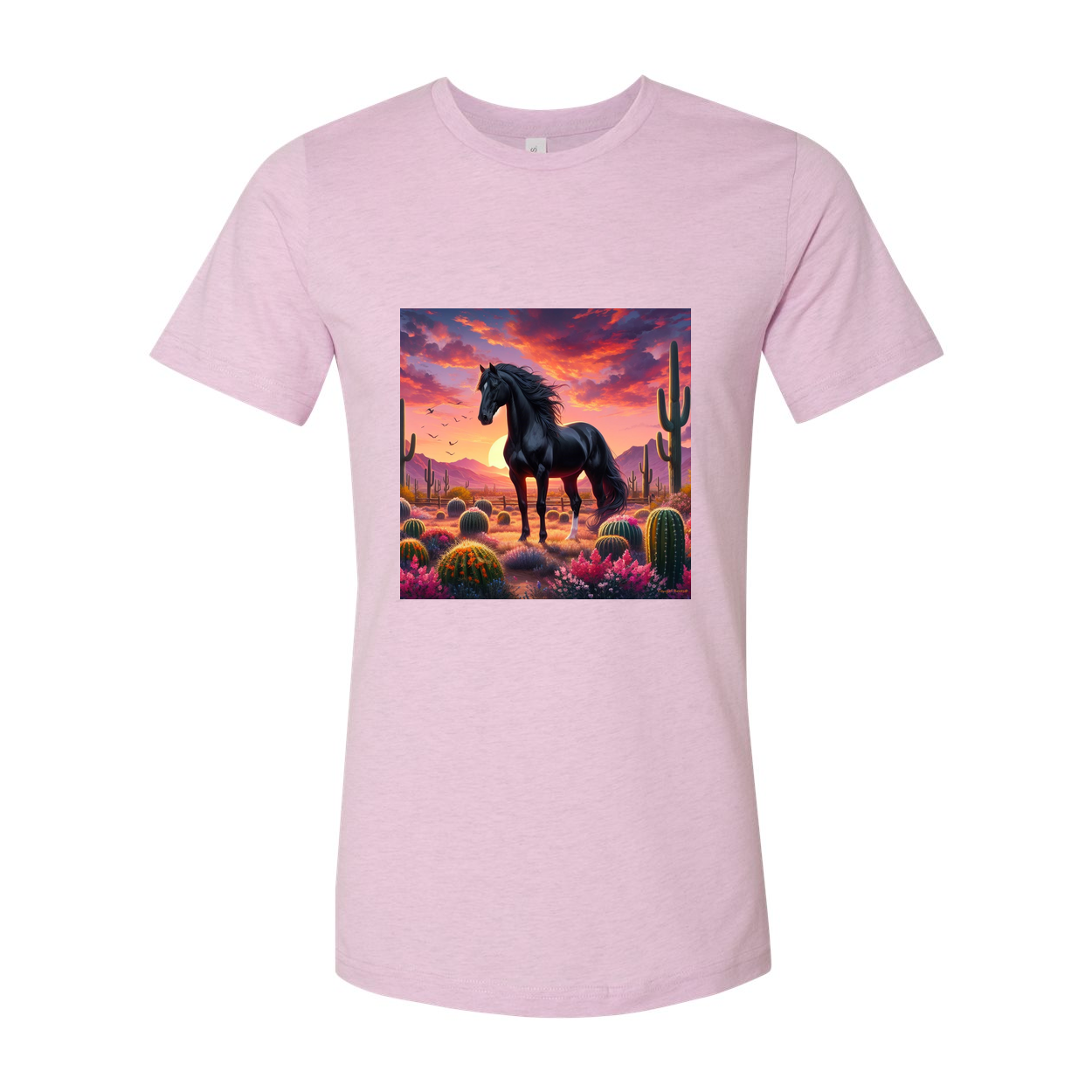 Black Stallion Desert Sunset Design T Shirts