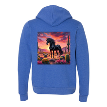 Load image into Gallery viewer, Black Stallion Desert Sunset Horse Zip-Up Front Pocket Hoodies

