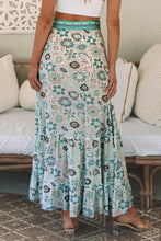 Load image into Gallery viewer, Sky Blue Boho Floral Print Maxi Skirt
