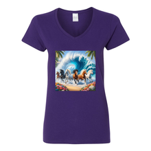 Load image into Gallery viewer, Ocean Herd of Horses V Neck T Shirts
