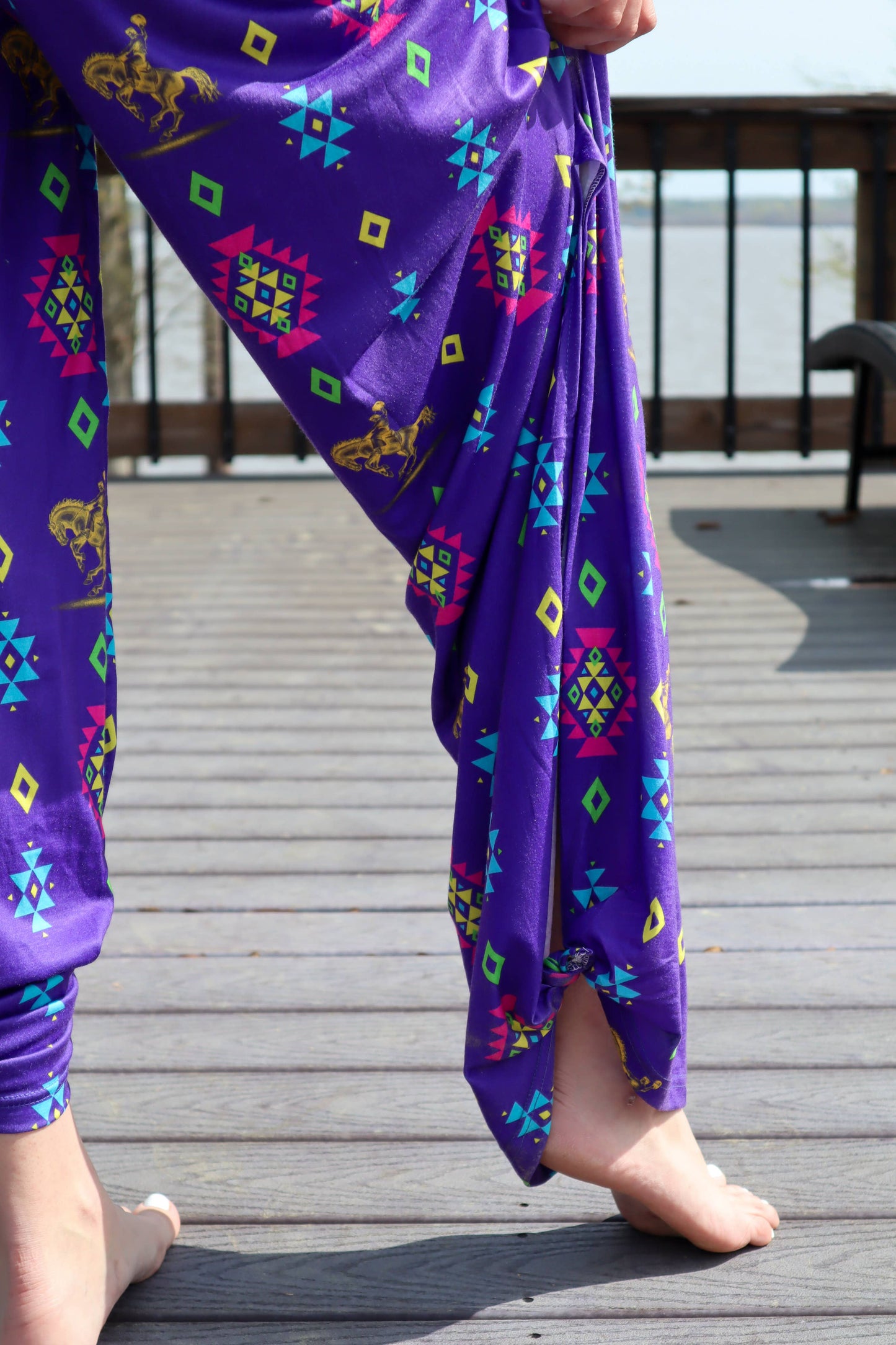 Bucking Purple Trixie Flowy Tied Hem Jogger Pants