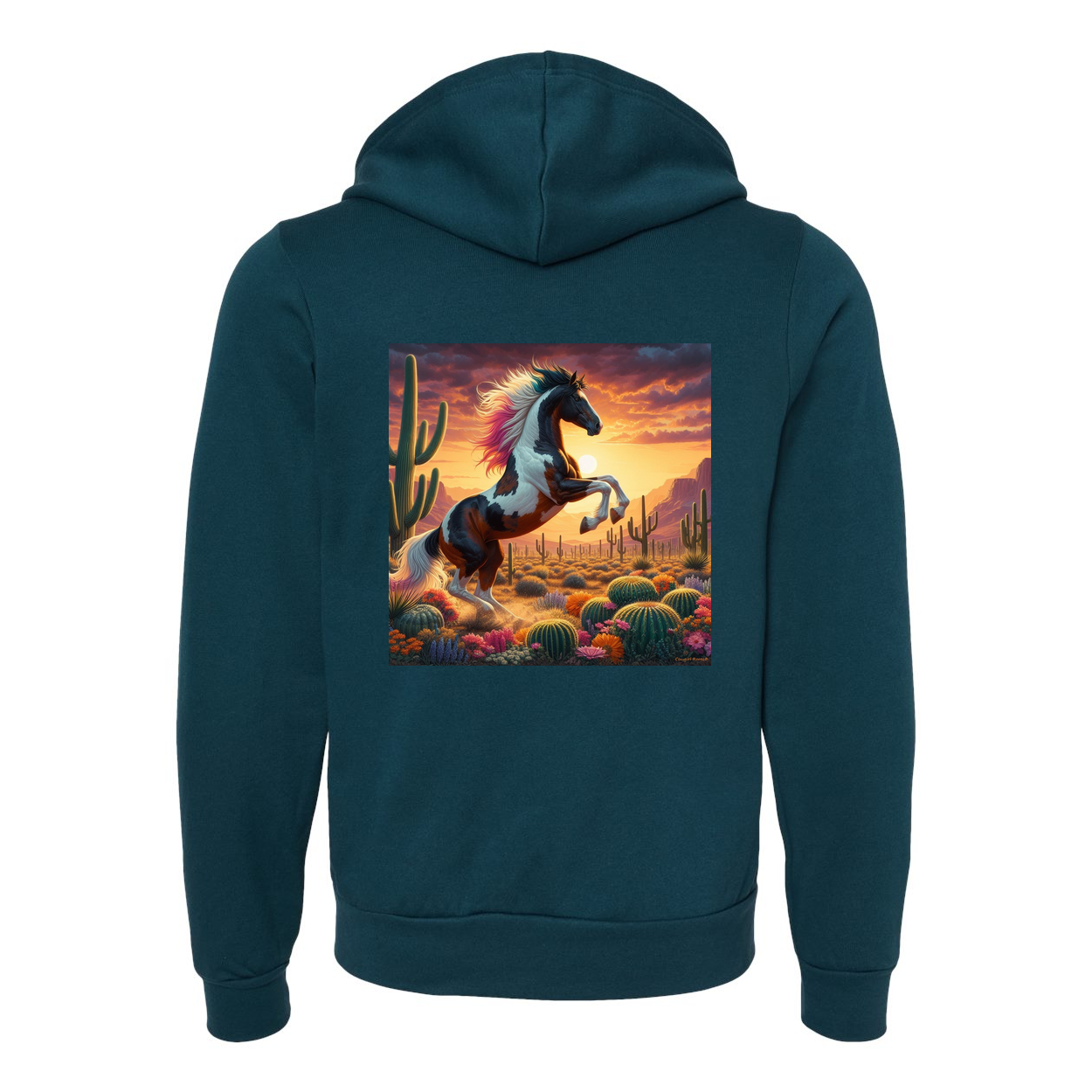 Painted Desert Paint Horse Zip-Up Front Pocket Sweatshirts