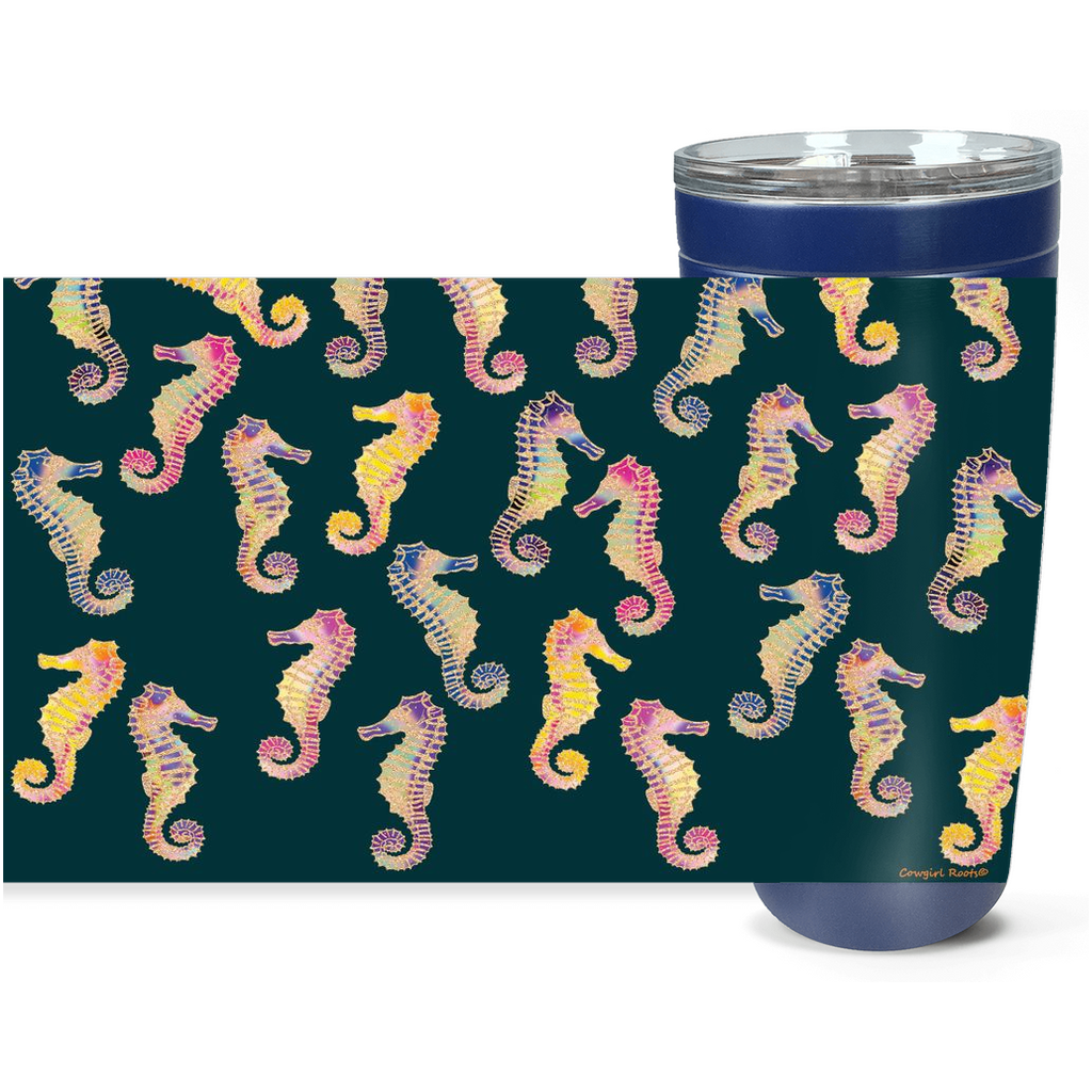 Cowgirl Roots™ Rainbow Seahorses Tumbler 20oz Stainless Steel Insulated Hot and Cold Travel Mugs