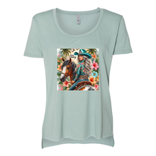 Load image into Gallery viewer, Aloha Cowboy Island Cowgirl Scoop Neck T Shirts
