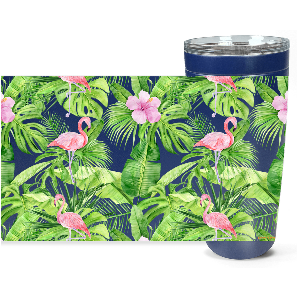 Cowgirl Roots™ Tropical Flamingos Tumbler 20oz Stainless Steel Insulated Hot and Cold Travel Mugs