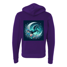 Load image into Gallery viewer, Moon Flowers Turquoise Horse Zip-Up Front Pocket Hooded Sweatshirts
