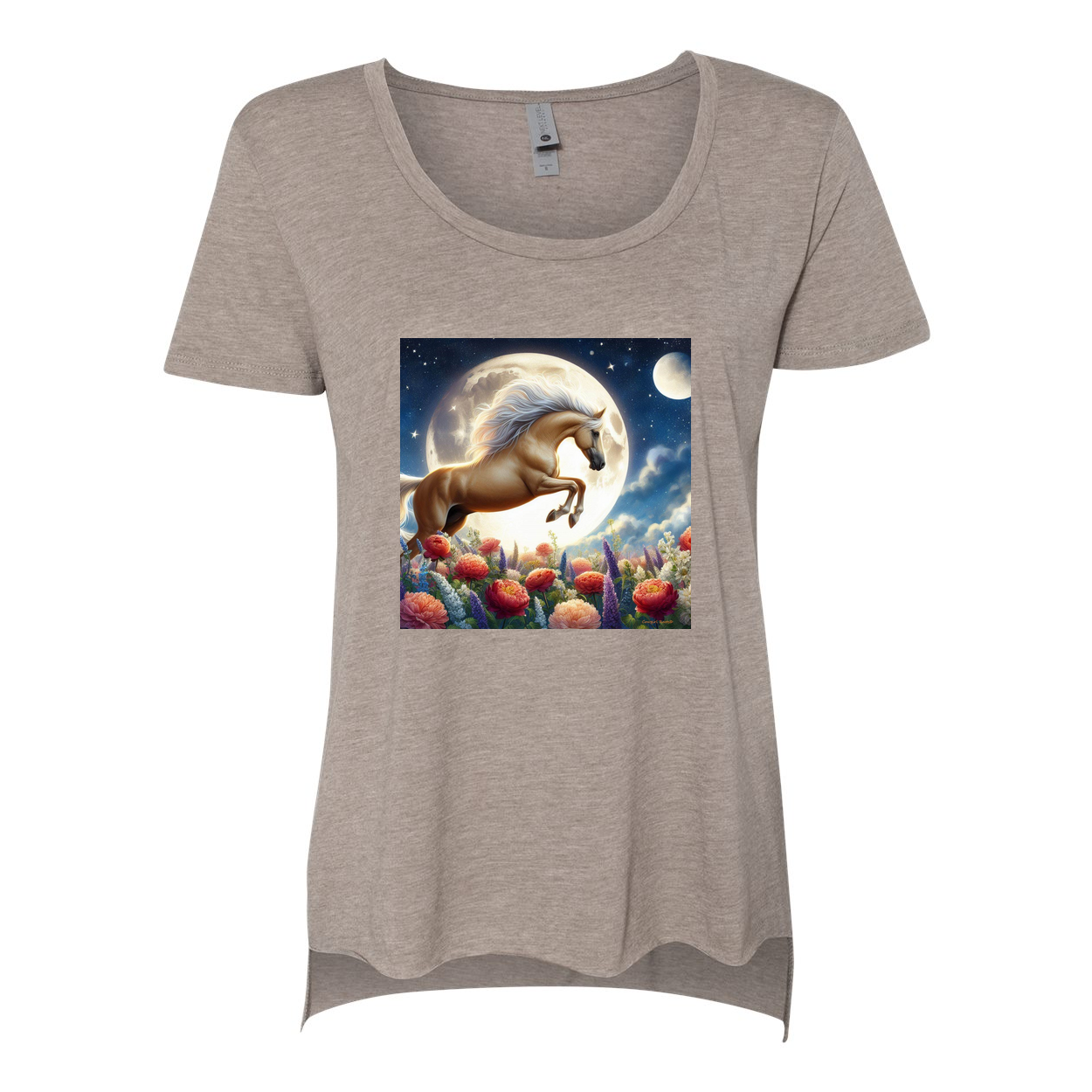 Palomino Moonshine Horse Scoop Neck T Shirts