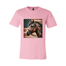 Load image into Gallery viewer, Freedom Horse American Flag T Shirts
