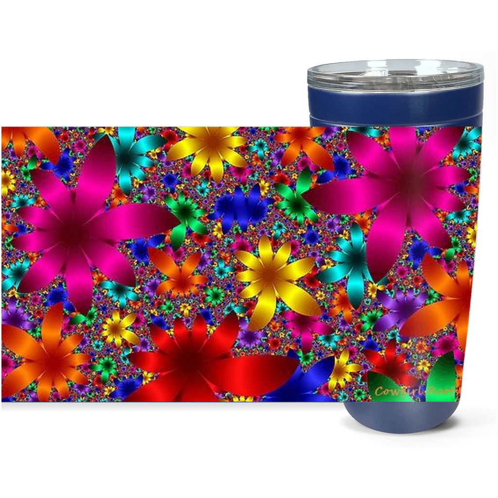 Cowgirl Roots™ Metallic Flowers Tumbler 20oz Stainless Steel Insulated Hot and Cold Travel Mugs