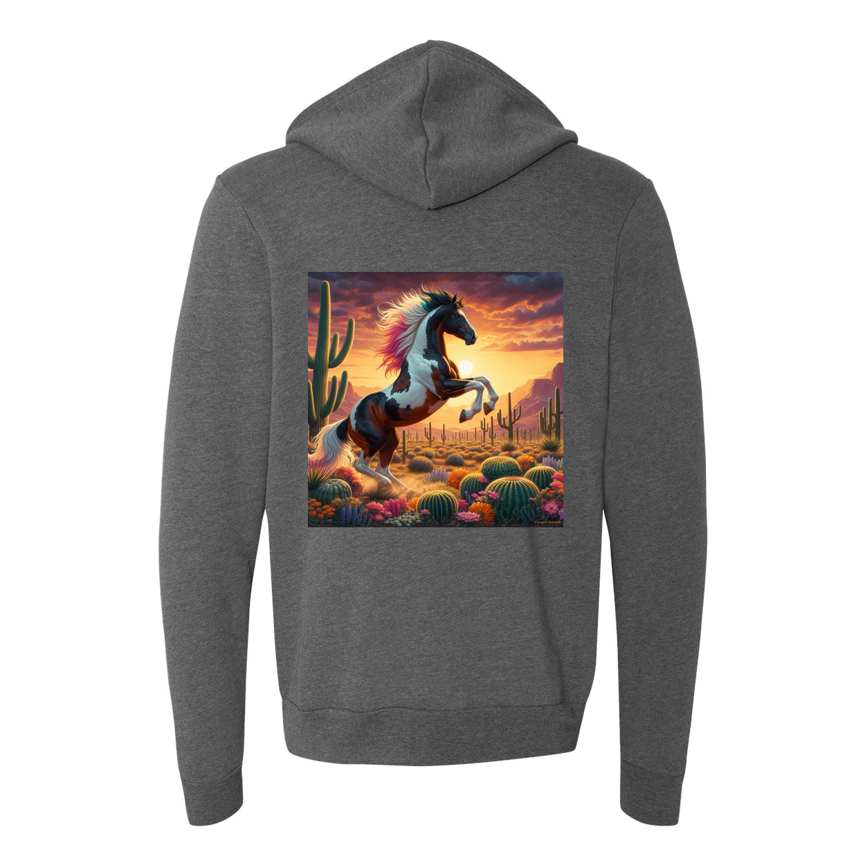 Painted Desert Paint Horse Zip-Up Front Pocket Sweatshirts