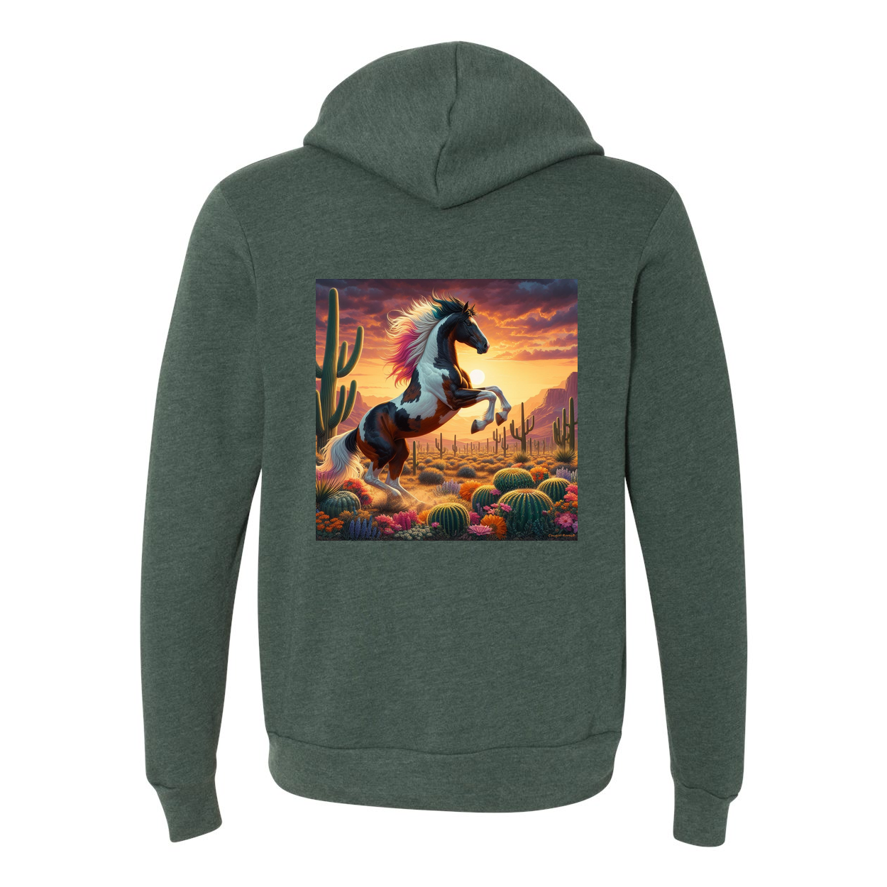 Painted Desert Paint Horse Zip-Up Front Pocket Sweatshirts