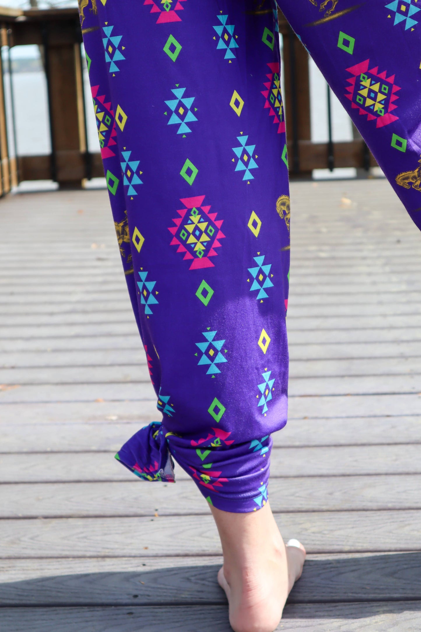 Bucking Purple Trixie Flowy Tied Hem Jogger Pants