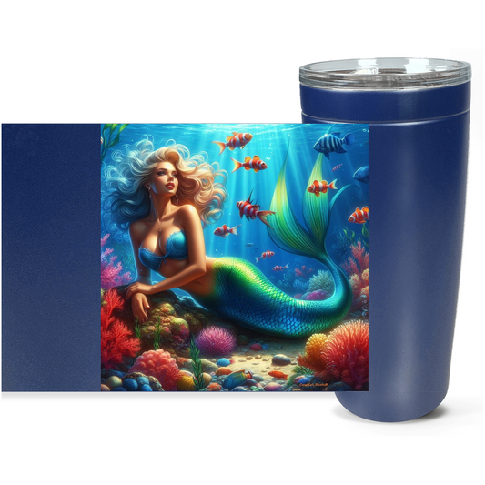 Cowgirl Roots™ Mermaid Coral Tumbler 20oz Stainless Steel Insulated Hot and Cold Travel Mugs