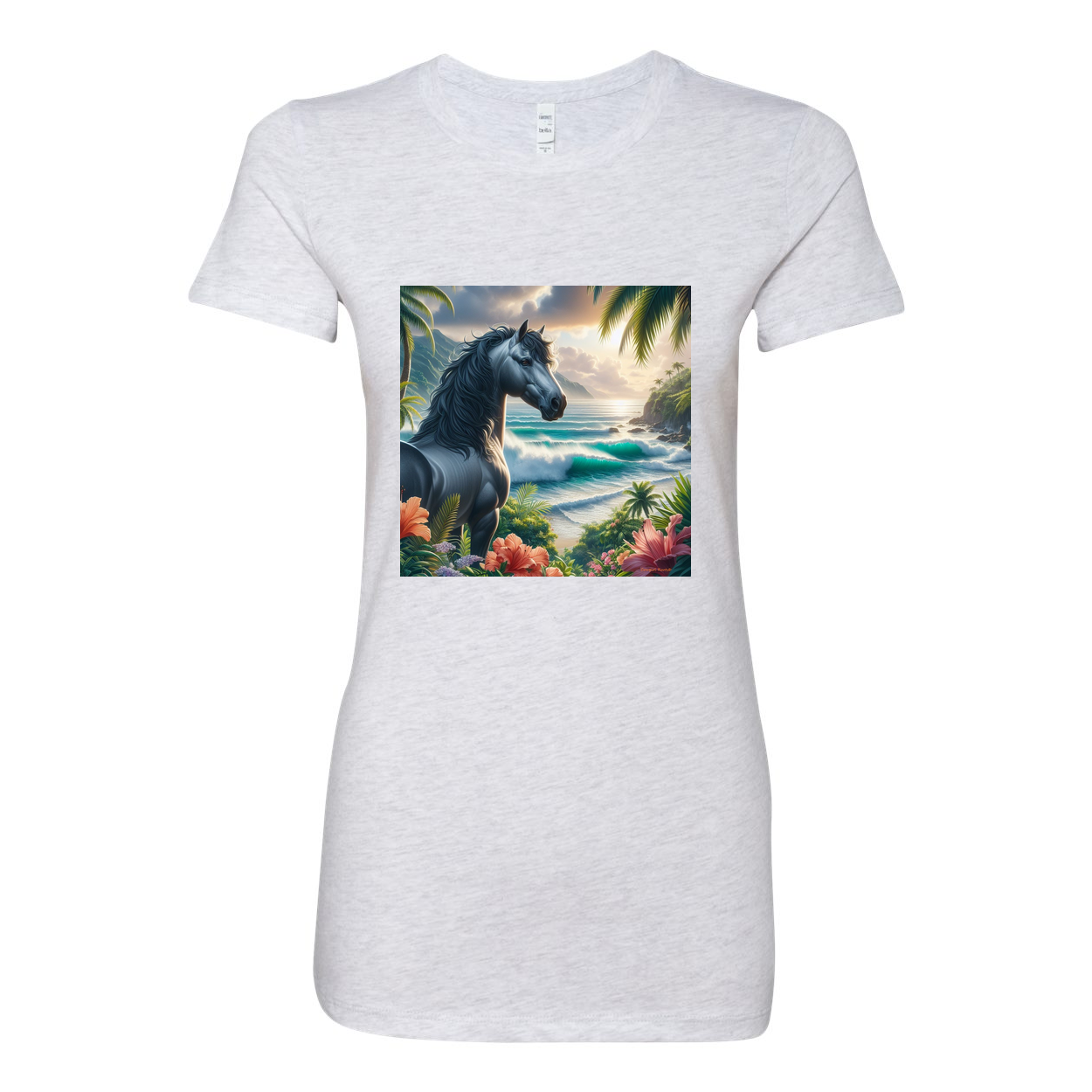 Tropical Grey Stallion Horse Favorite T Shirts