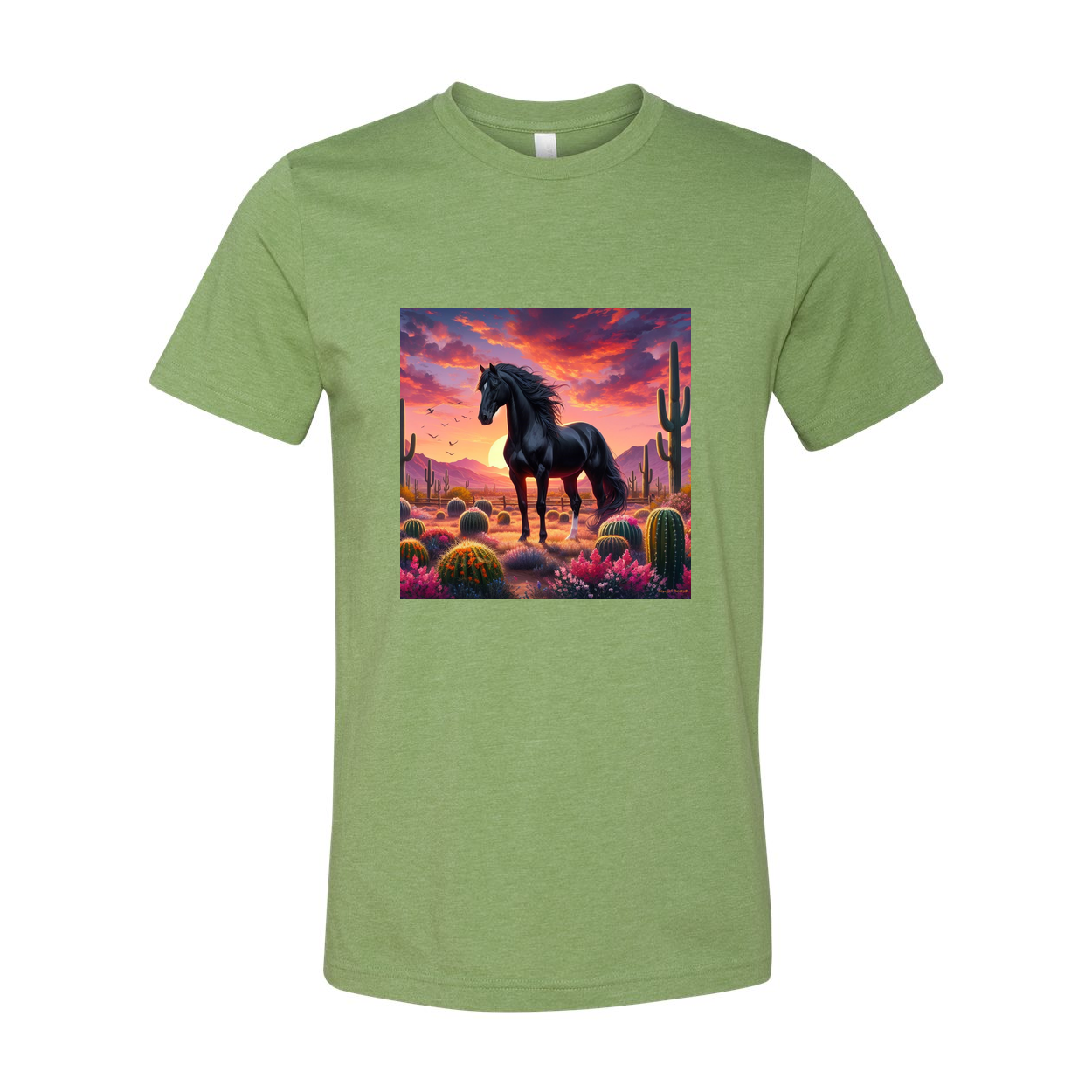 Black Stallion Desert Sunset Design T Shirts