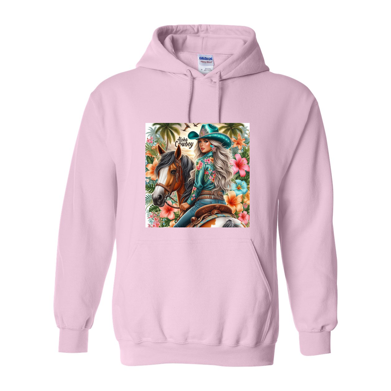 Aloha Cowboy Island Girl Pull Over Front Pocket Hoodies