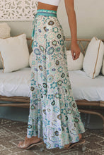 Load image into Gallery viewer, Sky Blue Boho Floral Print Maxi Skirt
