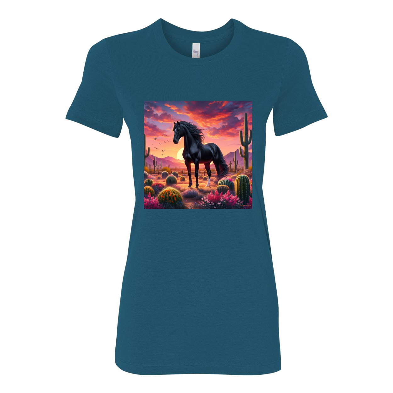 Black Stallion Desert Sunset Horse Favorite T Shirts