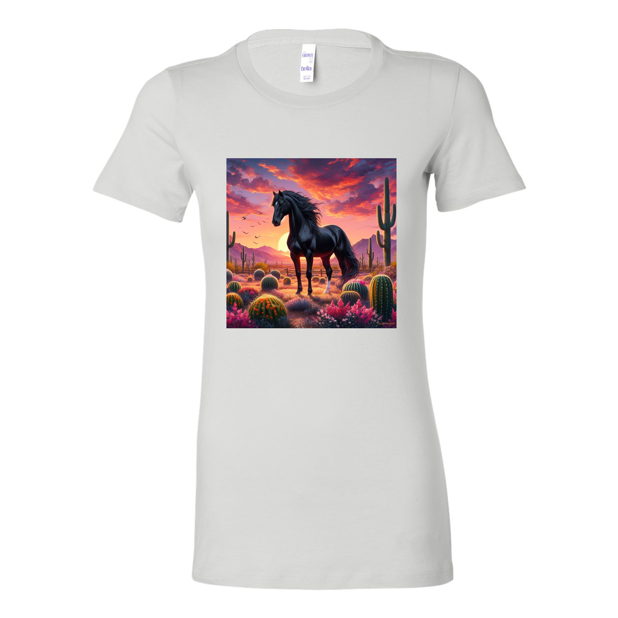 Black Stallion Desert Sunset Horse Favorite T Shirts