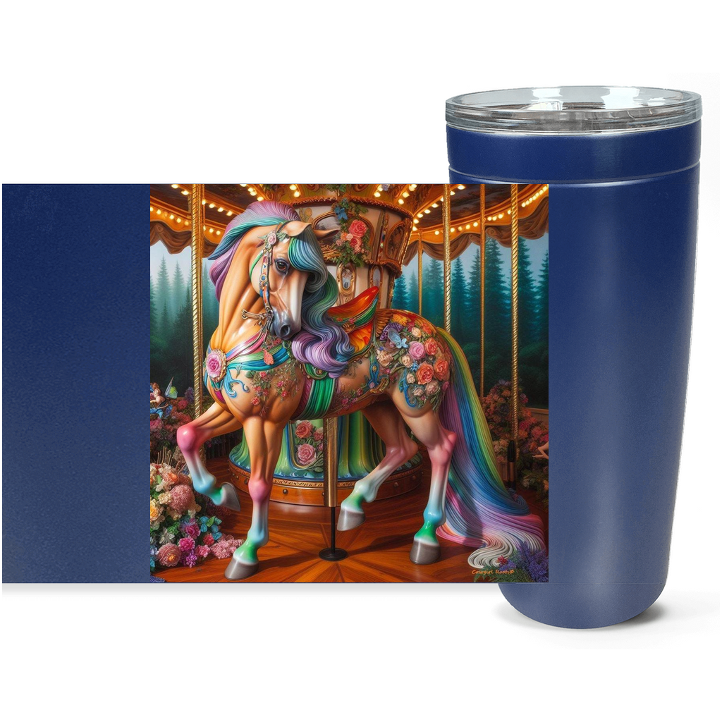 Cowgirl Roots™ Carousel Pony Tumbler 20oz Stainless Steel Insulated Hot and Cold Travel Mugs