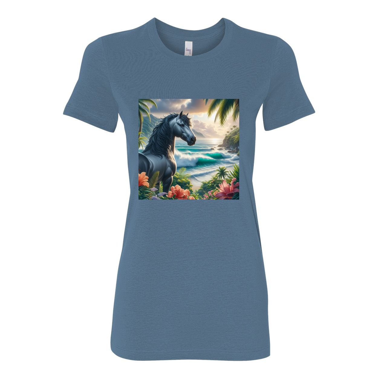 Tropical Grey Stallion Horse Favorite T Shirts