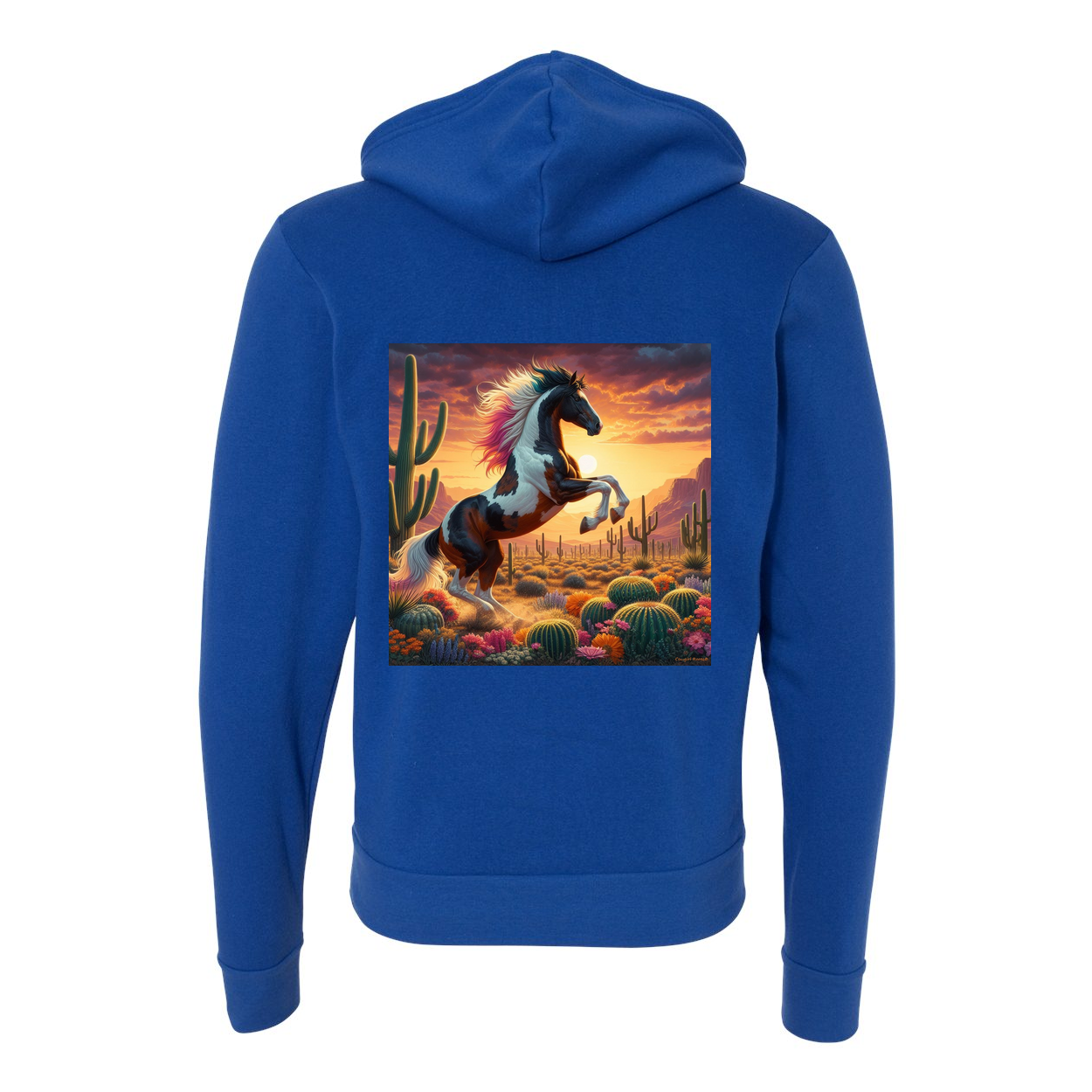 Painted Desert Paint Horse Zip-Up Front Pocket Sweatshirts