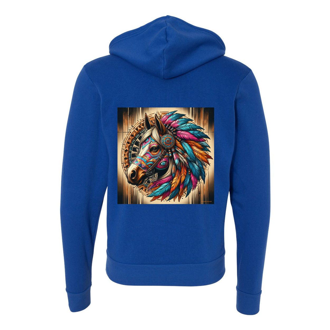 Tribal Horse Chief Zip-Up Front Pocket Hooded Sweatshirts