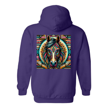 Load image into Gallery viewer, Tribal Horse Dusty Design on Back Front Pocket Hoodies
