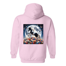 Load image into Gallery viewer, Spring Moon Horse Design on Back Front Pocket Hoodies
