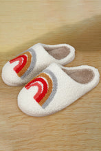 Load image into Gallery viewer, Bright White Rainbow Plush Winter Home Slippers
