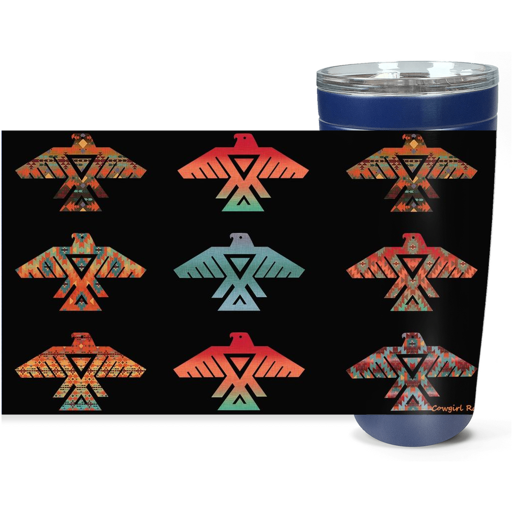 Cowgirl Roots™ Thunderbird Design Tumbler 20oz Stainless Steel Insulated Hot and Cold Travel Mugs