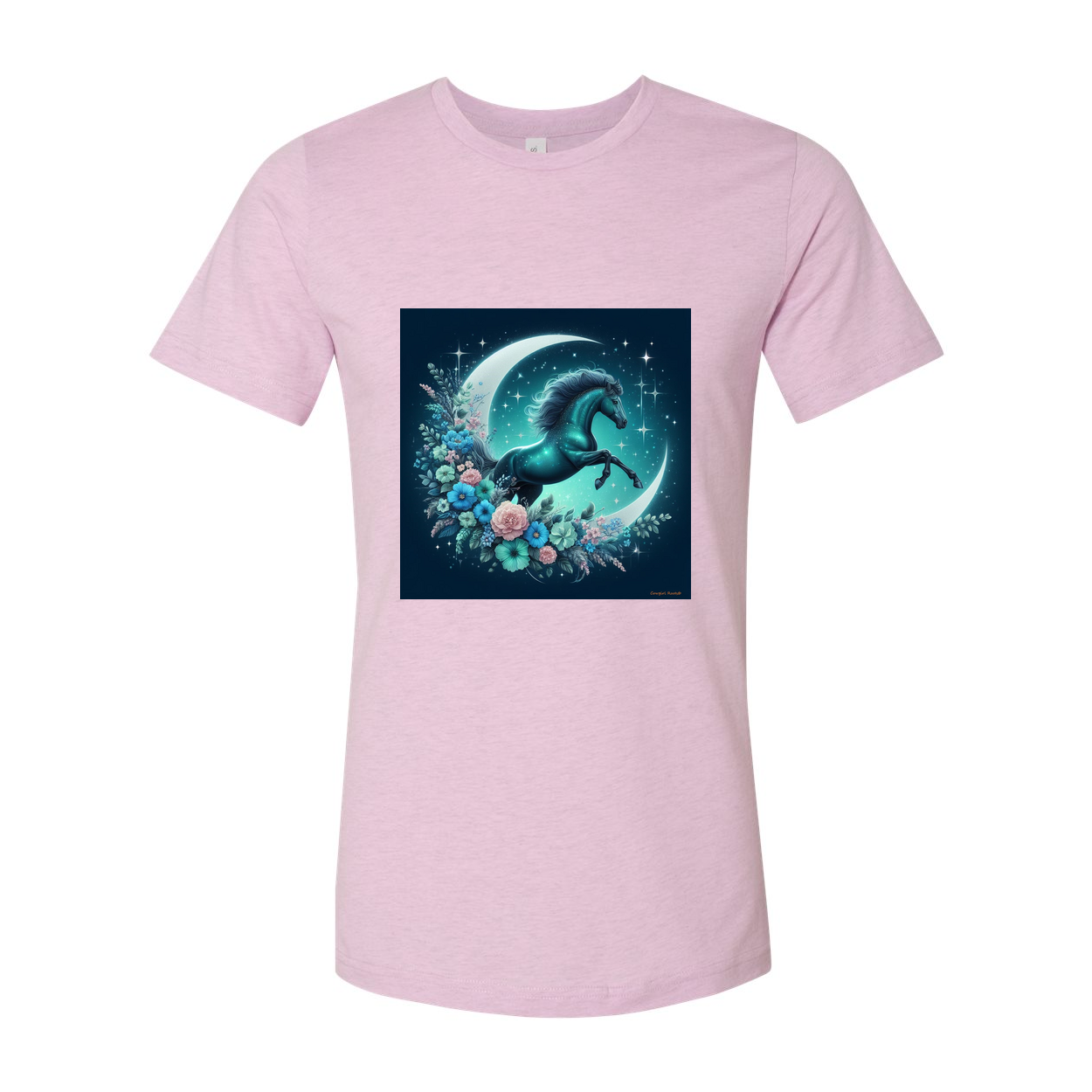 Moon Flowers Turquoise Horse T Shirts