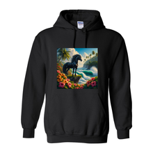 Load image into Gallery viewer, Tropical Black Stallion Pull Over Front Pocket Hoodies
