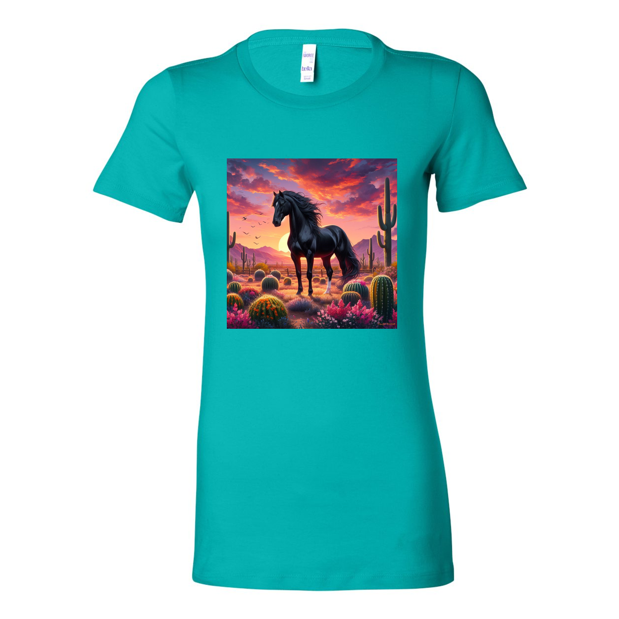 Black Stallion Desert Sunset Horse Favorite T Shirts