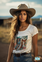 Load image into Gallery viewer, Cowgirl Tropics Scoop Neck T Shirts
